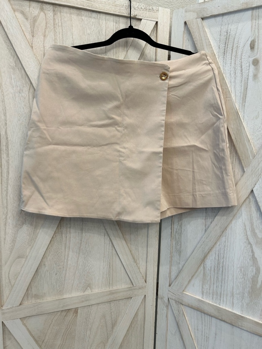 Dear Scarlett Beige Wrap Skort - Neutral Everyday Staple